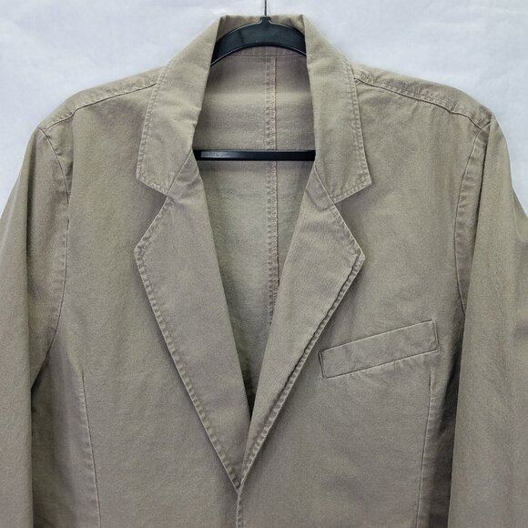 LL Bean Sport Coat Mens 40R Khaki Safari 2 Button Cotton Unlined Blazer Jacket - Picture 2 of 16